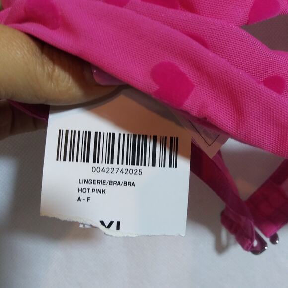 Forever 21 Pink Heart Patterned Lingerie Crop Top Festival Girly Size XL - Picture 6 of 8